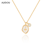 AJIDOU阿吉豆项链十二星座系列贝母生辰石首饰生日吊坠水瓶座颈链