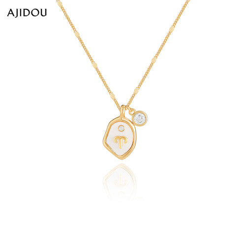 阿吉豆项链女贝母生辰石吊坠颈链