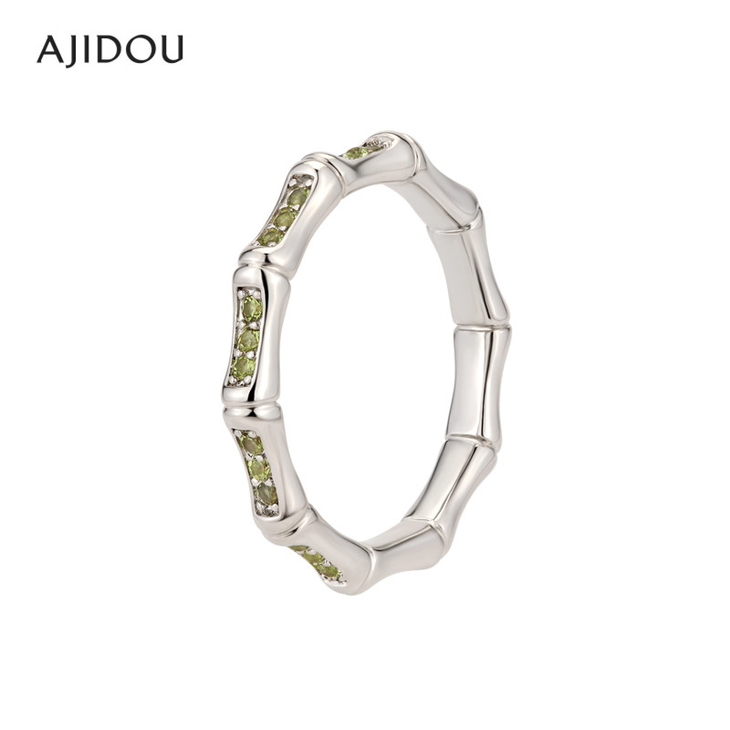 AJIDOU阿吉豆萌趣森友系列简约竹节戒指女小众设计高级感素圈首饰