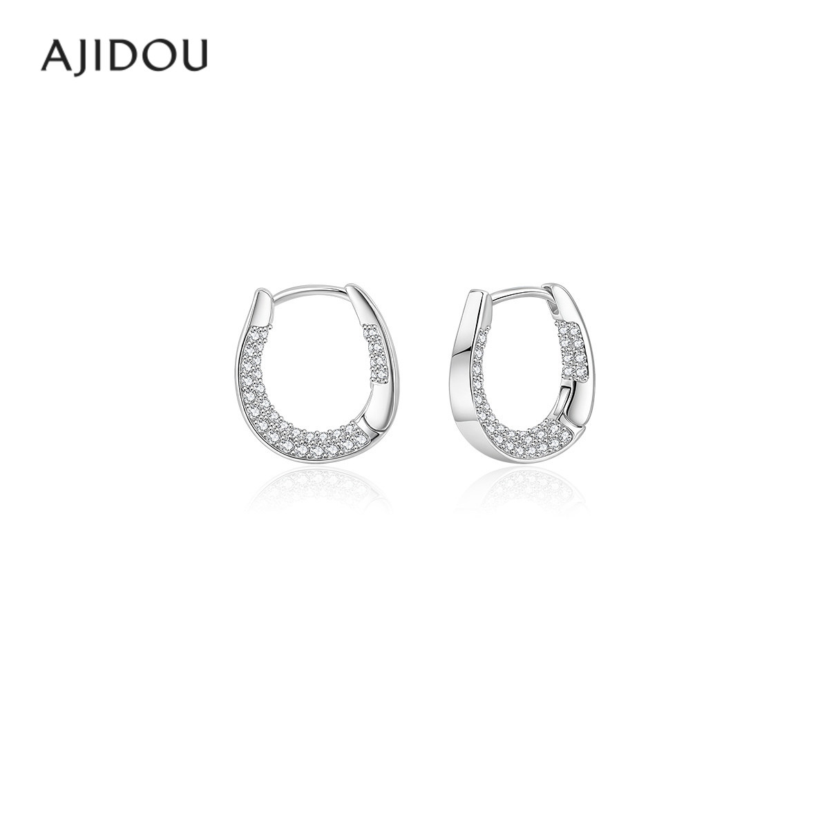 AJIDOU阿吉豆耳钉女款银色圈圈耳环耳扣精致耳钉小众高级感耳饰品,饰品/流行首饰/时尚饰品新,耳环,淘宝优惠券,粉丝福利购,淘宝优惠卷