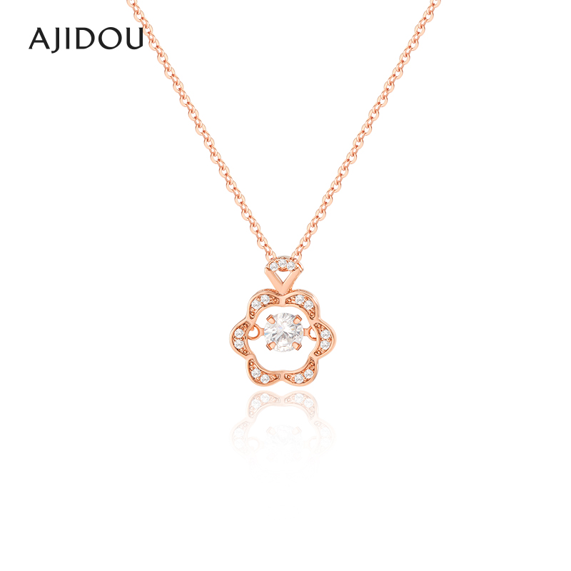 阿吉豆项链女太阳花跳动的心吊坠