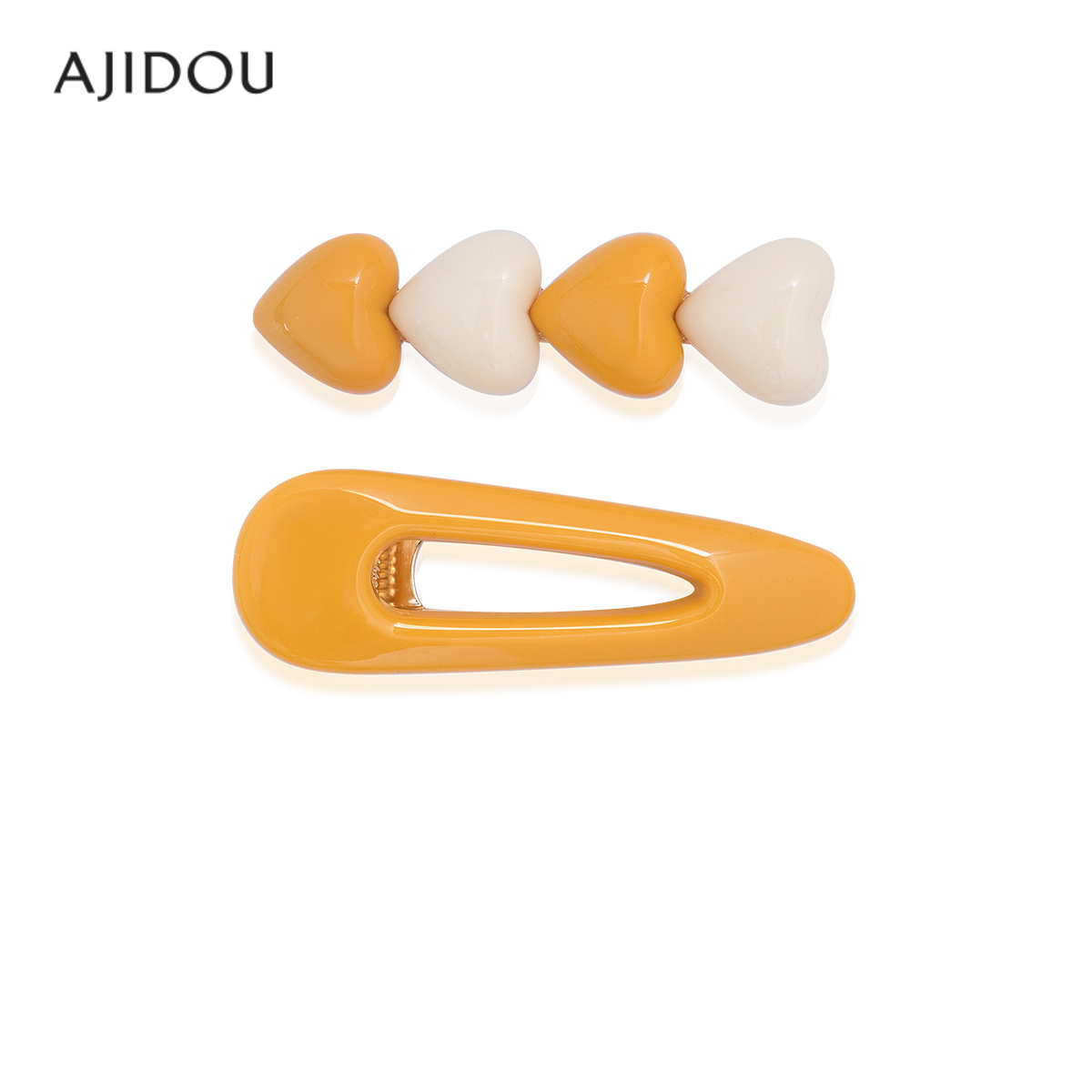 阿吉豆女款发饰黄色发夹鸭嘴夹子