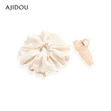 AJIDOU阿吉豆发饰时尚抓夹织物时尚潮流发夹亚克力温柔气质鲨鱼夹