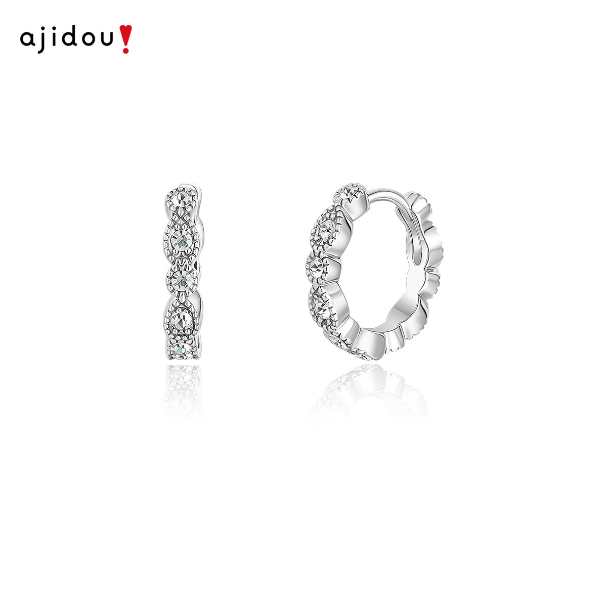 AJIDOU阿吉豆耳钉新款潮流简约女款闪耀晶石精致小众首饰品耳环