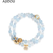 AJIDOU阿吉豆手链女款 十二星座叠戴串珠饰品高级感水瓶座水晶手串