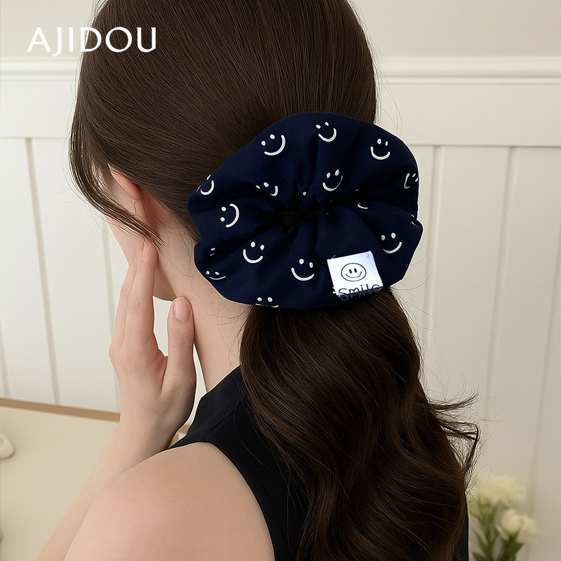 AJIDOU阿吉豆发圈女款微笑脸大肠发圈百搭丸子头绳韩式扎头发饰品,饰品/流行首饰/时尚饰品新,发饰,淘宝优惠券,粉丝福利购,淘宝优惠卷