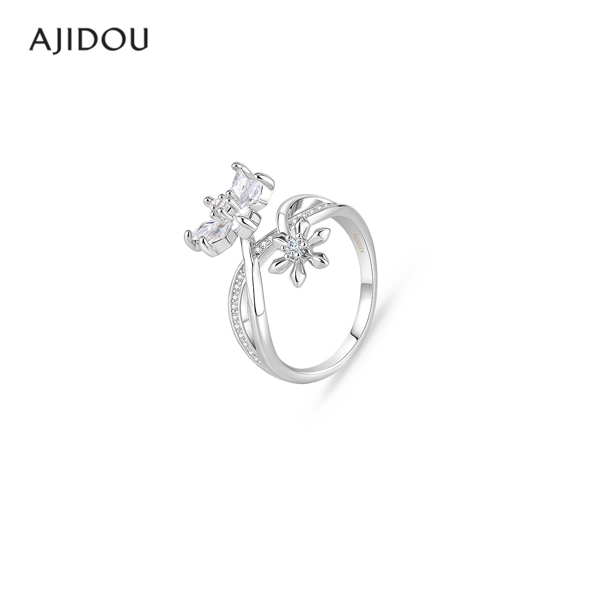AJIDOU阿吉豆戒指雪花设计感指环