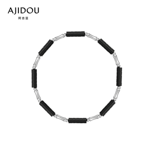 AJIDOU阿吉豆手链女925银时尚 手环手饰 手饰撞色小众设计专柜同款