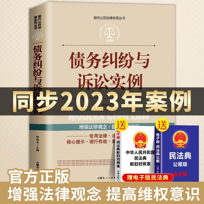 全案例讲解】债务纠纷与诉讼实例新司法解释老赖欠钱不还债务经济纠纷法律工具书同步2023年案例学法用法推荐常用法律法规大全书籍-封面