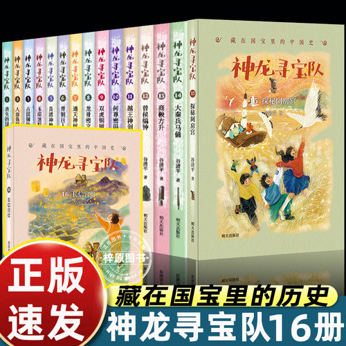 神龙寻宝队全套16册何尊密码龙骨密文青铜巨人1-15谷清平汤小团漫游中国历史国宝冒险童话故事书小学生四五六年级课外书明天出版社