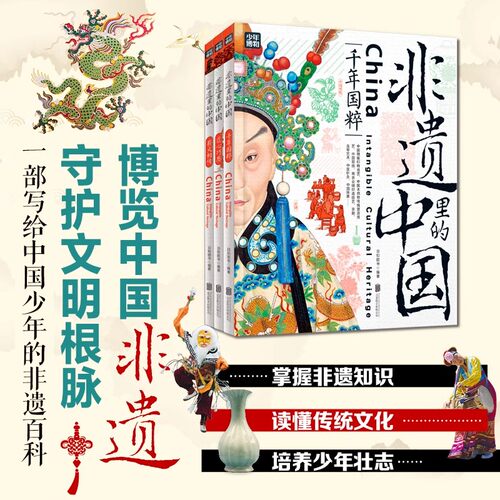 精装3册 非遗里的中国 非物质文化遗产青少年中小学文化传承知识读本 千年国粹匠心巧思薪火相传 日知少儿科普正版书籍