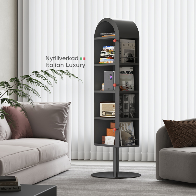 梵朴意式可移动旋转穿衣镜书架