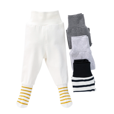 宝宝加厚保暖包脚裤高腰护肚睡裤