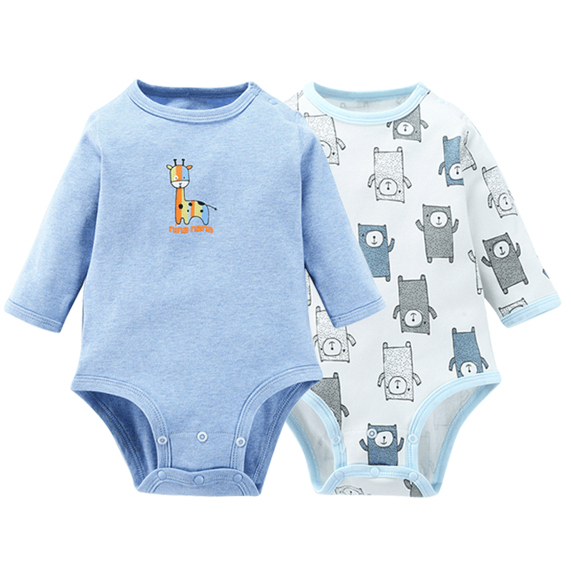 宝宝三角哈衣包屁衣婴儿春秋冬长袖无骨缝连体睡衣纯彩棉打底内衣