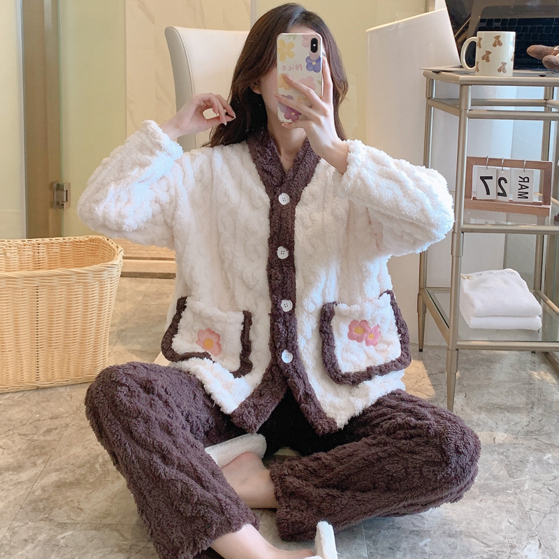 秋冬季珊瑚绒睡衣家居服