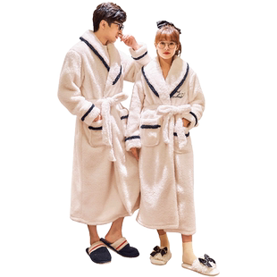 睡袍睡衣女式加厚法兰绒秋冬季长袖浴袍女珊瑚绒2024新款可爱休闲