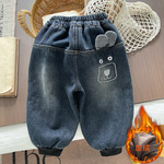 儿童加绒裤子秋冬2025新款儿童冬季一体绒男宝宝洋气加厚束脚长裤