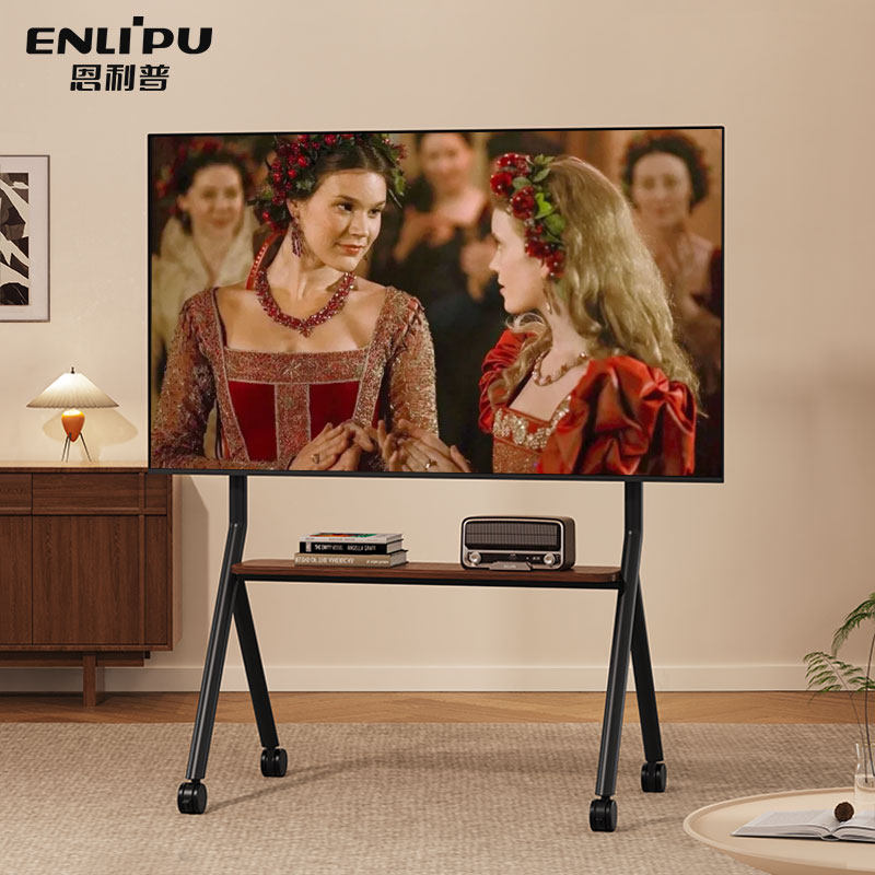 通用电视机移动支架65/75/85/100英寸落地带轮推车可升降立式挂架