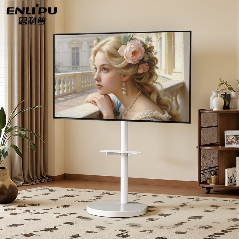 电视机落地支架适用于小米海信横竖屏旋转挂架可移动立式带轮推车