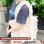 4折福利 casselini小众感薄纱褶皱芭蕾风单肩包通勤购物女包包