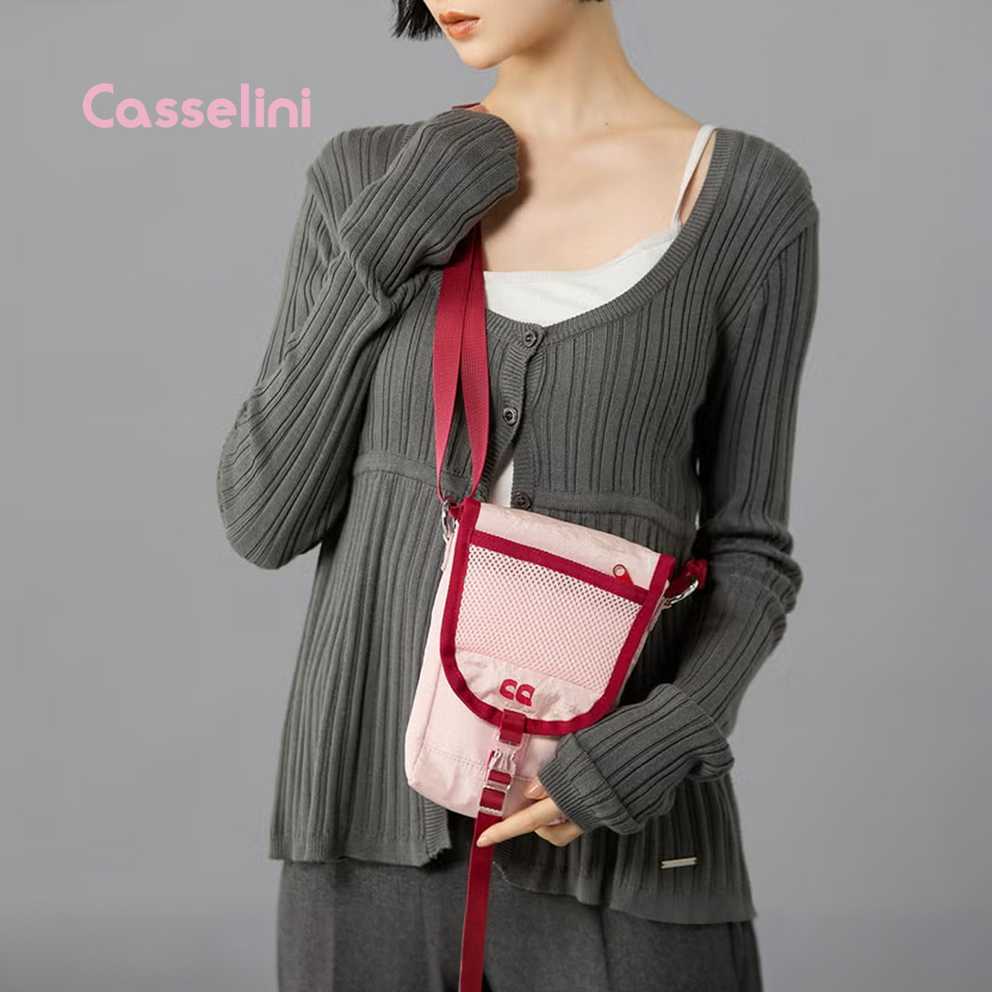 casselini手机包女斜挎轻便撞色