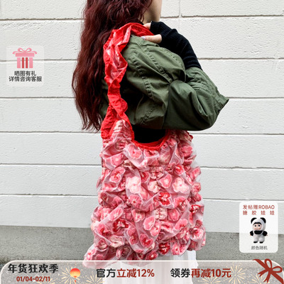 casselini小众繁花刺绣购物袋