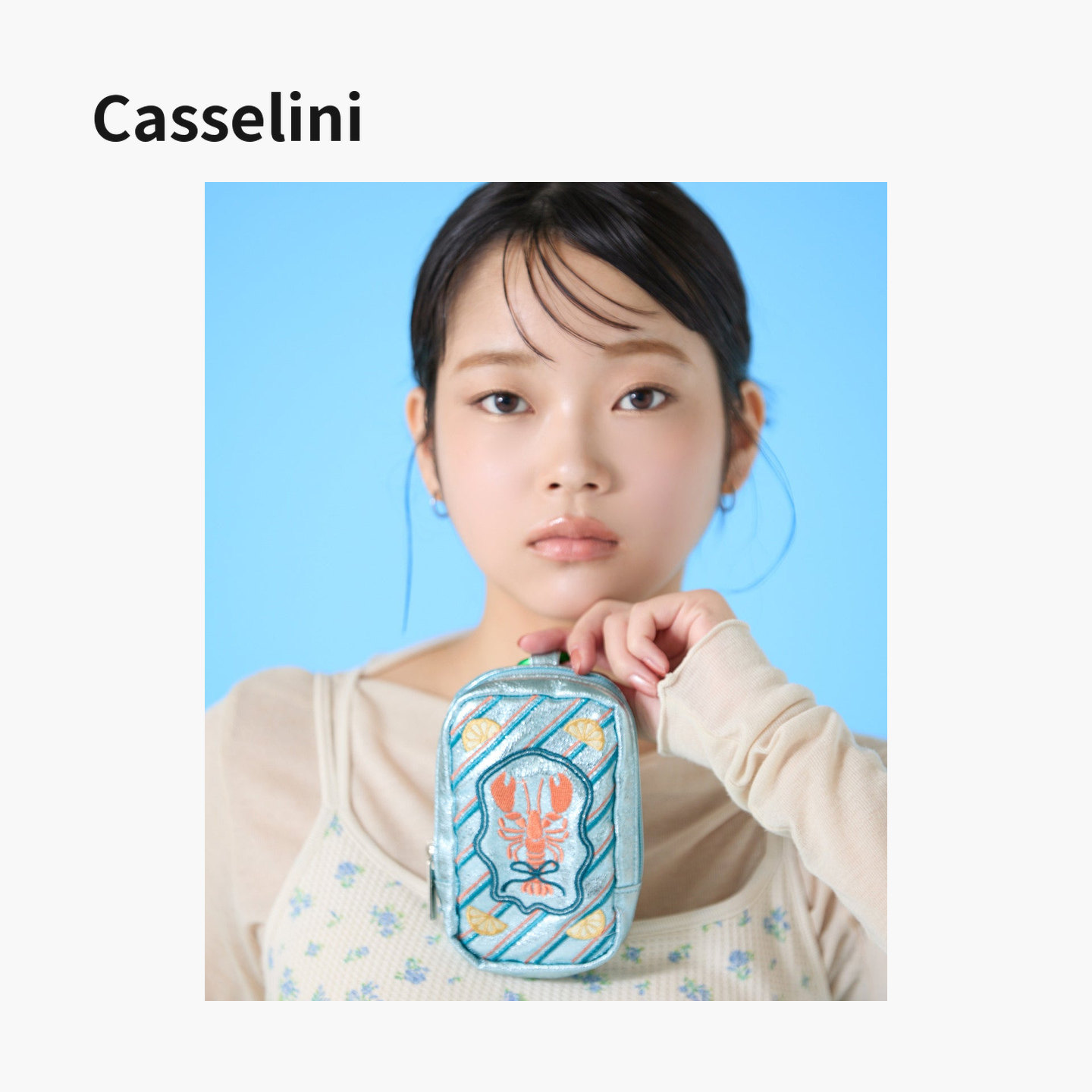 casselini复古亮面刺绣相机包