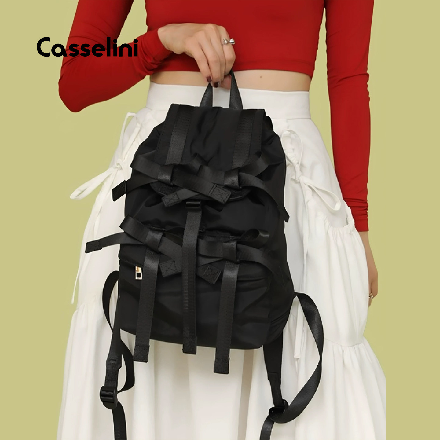 casselini小号蝴蝶结双肩包