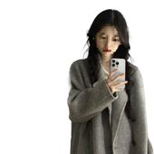 2025冬季 羽绒服内胆双面绒毛呢外套女垂感加棉加厚感呢子大衣