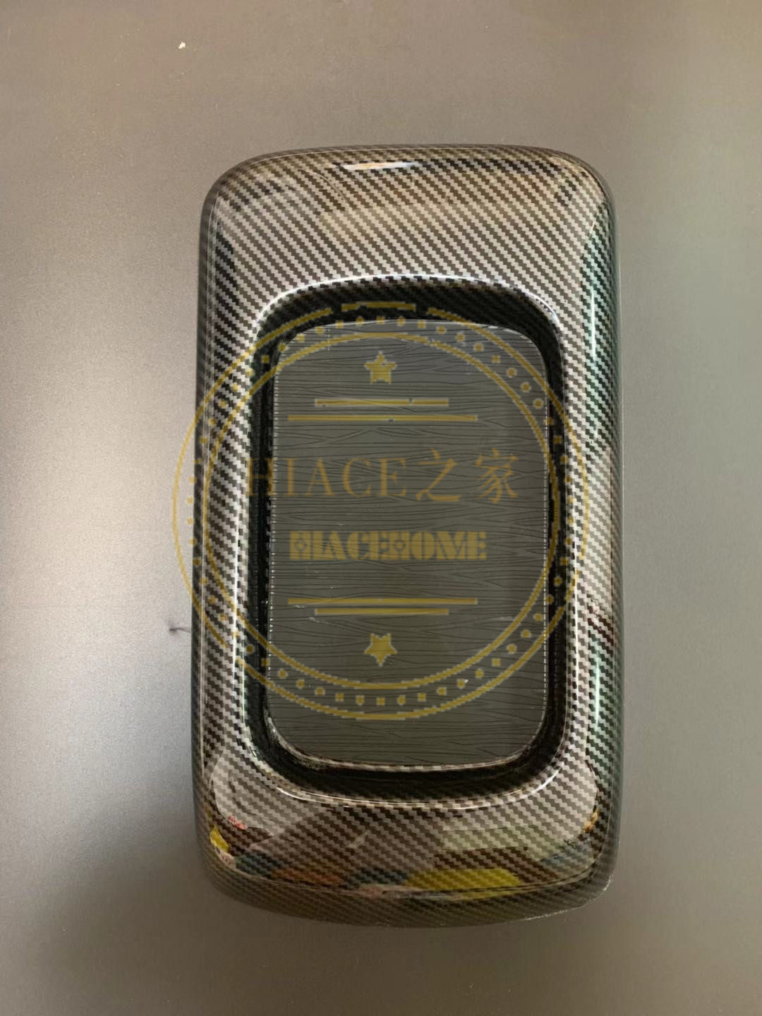 适用200系HIACE 丰田海狮 扶手箱 桃木上装饰盖 碳纤纹桃木贴