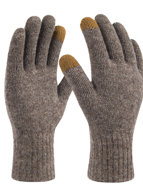 TFO 羊毛手套 户外运动保暖分指可触屏手套冬季防寒保暖针织手套