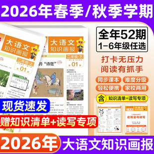 大语文知识画报天星小学知识画报快乐学习报大语文人教版2026秋2026春全年52期一二三四五六年级同步课内外阅读拓展合订本天星教育