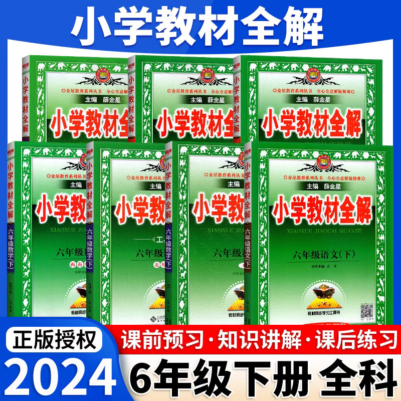 2024新版小学教材全解六年级下册