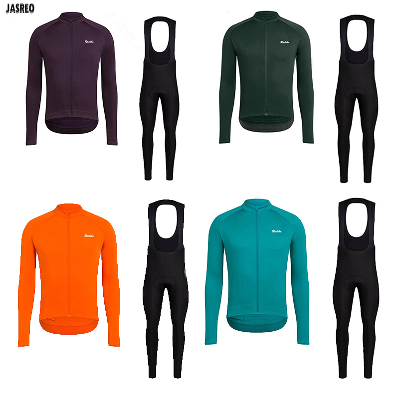 Raclche春夏款骑行服长袖套装男款山地公路自行车队版定制衣裤