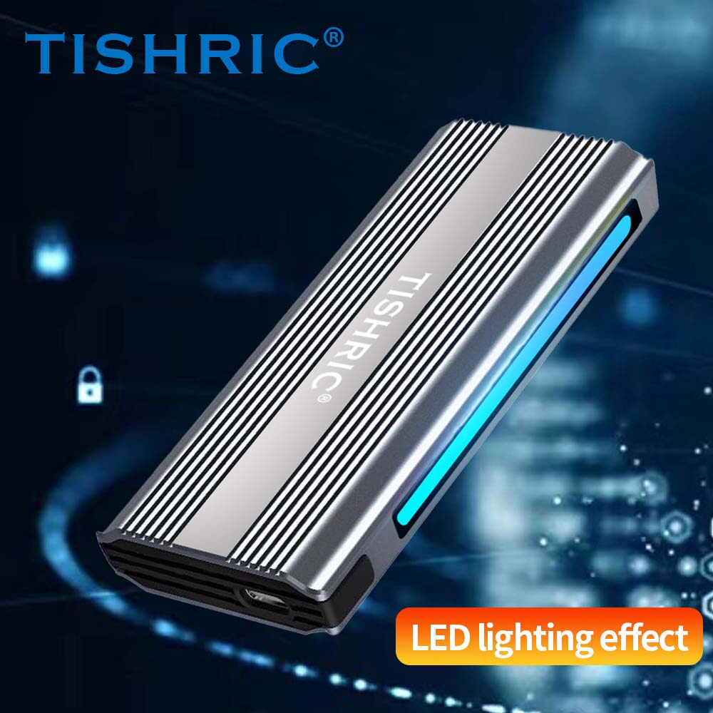 T9-RGB移动硬盘盒Type-C/3.1 SSD固态nvme10G双协议 m2硬盘盒