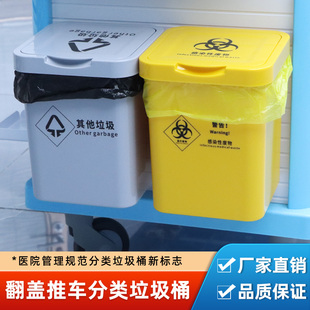 思蜀邦护 治疗车侧挂垃圾桶医疗废物桶悬挂式挂篮推车分类卫生桶