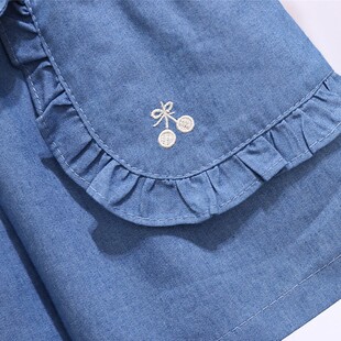 儿童裤 薄款 子12岁女孩宽松外穿热裤 夏装 女童牛仔短裤 中大童装 夏季