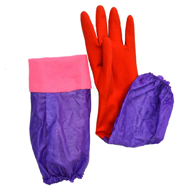 NATURAL LATEX LENGTHENED AND THICKENED DISHWASHING LAUNDRY GLOVES HOUSEWORK CLEANING RUBBER GLOVES DURABLE SIZE OPTIONAL