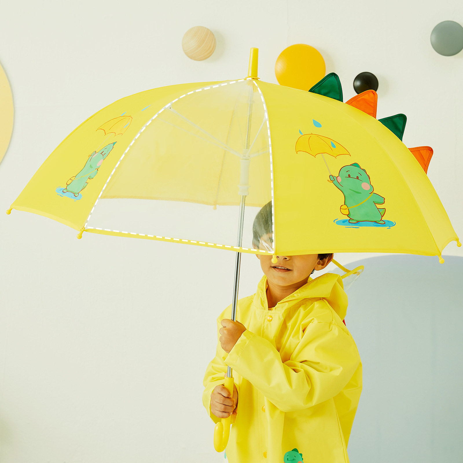 儿童恐龙雨伞男童轻便女童新款幼儿园小学生中小童透明长柄小孩伞,居家日用,伞,淘宝优惠券,粉丝福利购,淘宝优惠卷