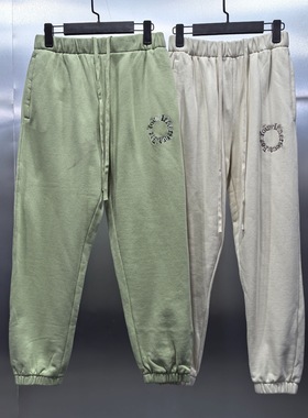 C6 42450-INN 左侧小字母圆圈刺绣印花男女同款时尚束脚休闲裤