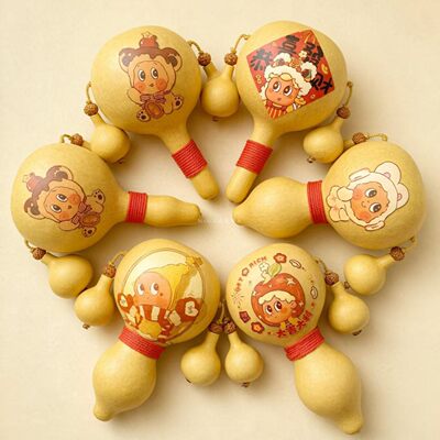 天然葫芦拨浪鼓DIY材料包非遗文化活动儿童手工福禄中国风传统
