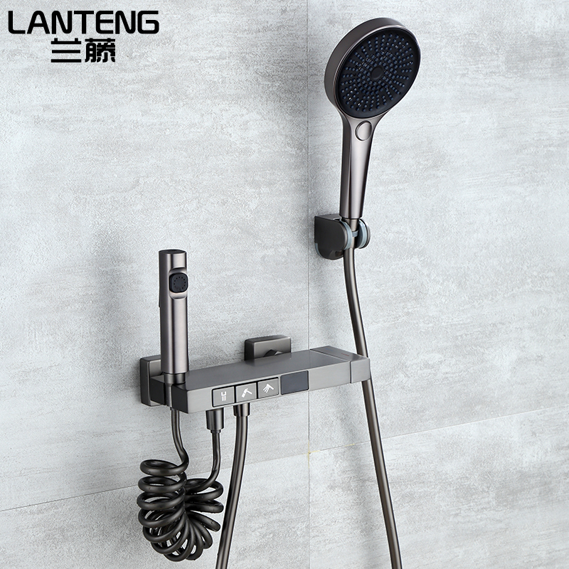 兰藤置物淋浴花洒温度显示