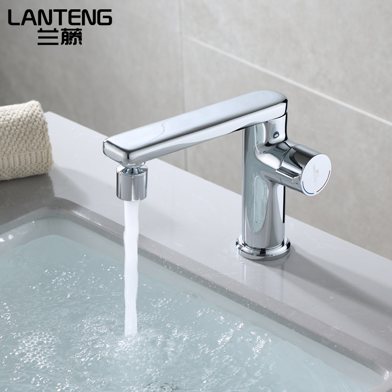 黄铜单把单孔洗漱盆冷热水龙头