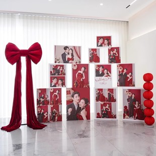 婚礼现场布置装饰结婚照片定制立体盒子kt板婚庆迎宾场景堆头摆件