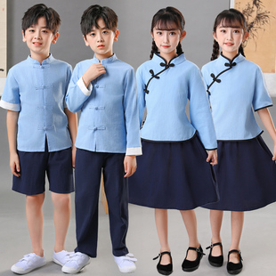 儿童民国风演出服五四青年装民国学生装六一朗诵合唱红歌比赛服装