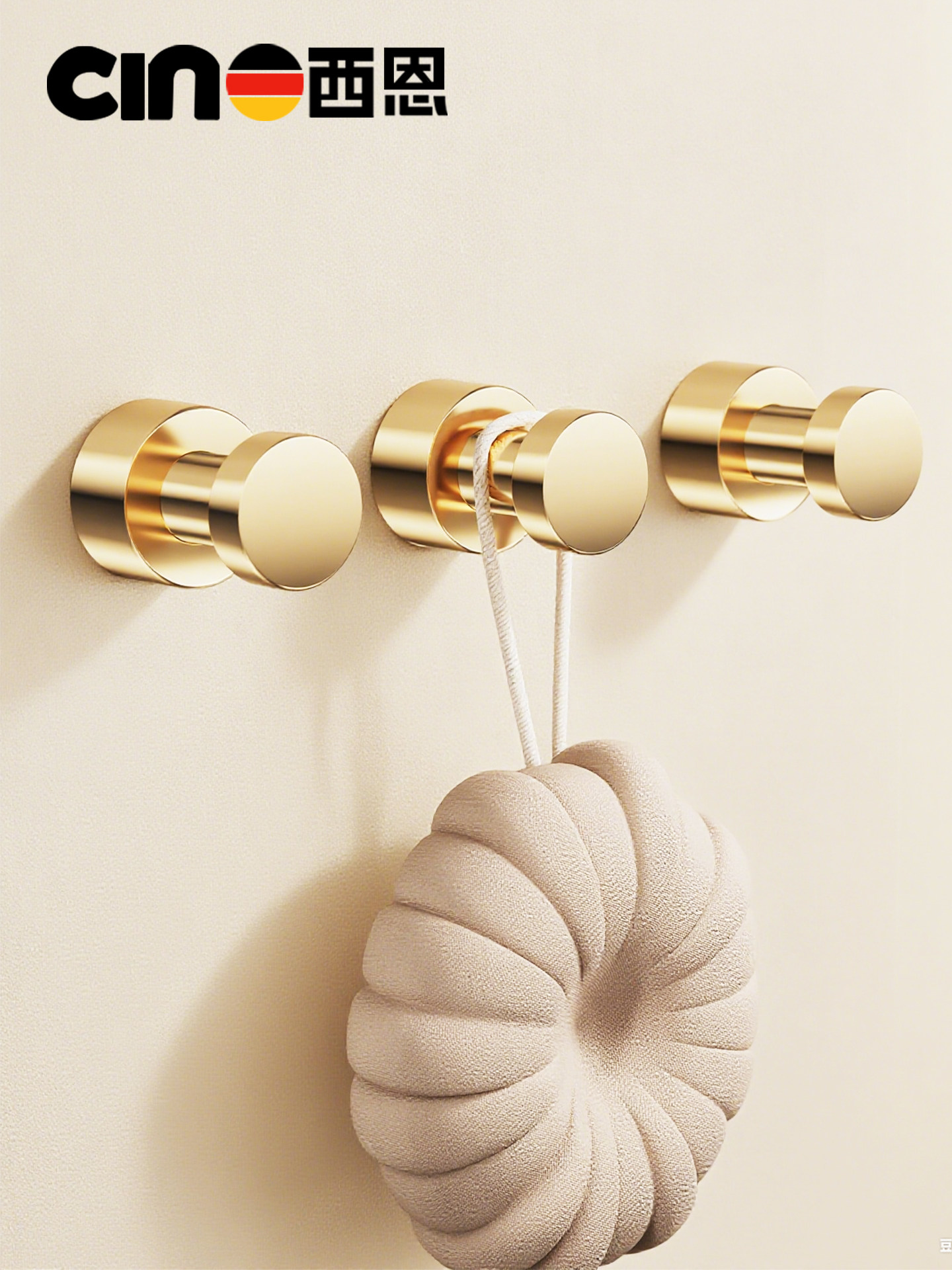 金色挂衣钩浴室免打孔单个全铜毛巾挂钩卫生间门后挂衣架墙上粘钩,家庭/个人清洁工具,粘钩,淘宝优惠券,粉丝福利购,淘宝优惠卷