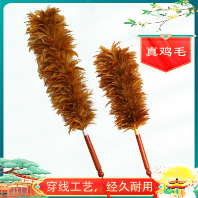 纯手工穿线工艺鸡毛掸子结实耐用
