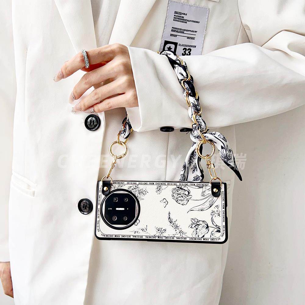 适用华为matex5手机壳新款莫尚蒂花卉matex3高级感全包防摔带手链保护套matex5典藏版网红简约ins风创意外壳