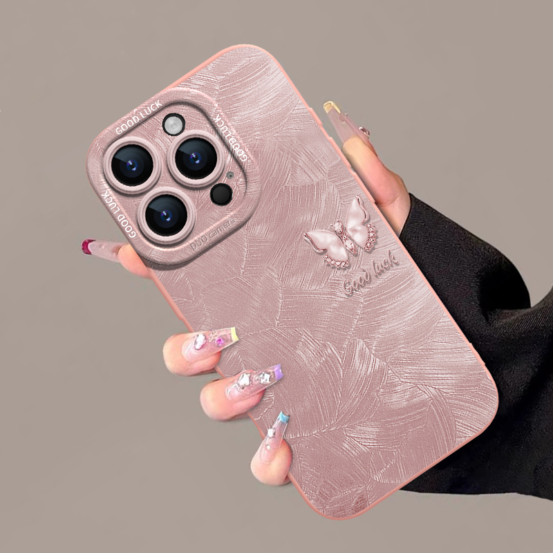 【进口液态硅胶】适用苹果16promax手机壳新款极光贝纹蝴蝶iPhone15pro高级感镜头全包防摔保护套14网红轻奢