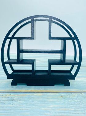 BJD家具娃娃架子黑色场景博古架微缩屋道具拍摄中国风Dollhouse